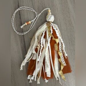 Boho Tassel in Rust & Cream with Gold Accents. Bible, bookmark